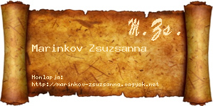 Marinkov Zsuzsanna névjegykártya